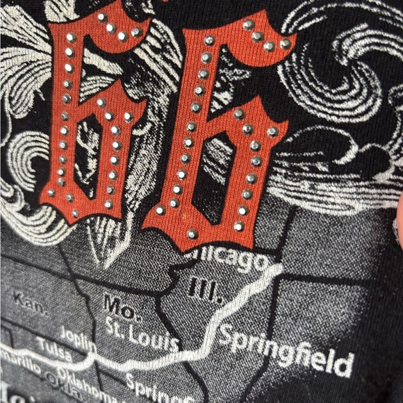 Vintage Paper Tag Route 66 Graphic T-Shirt - Picture 2 of 8